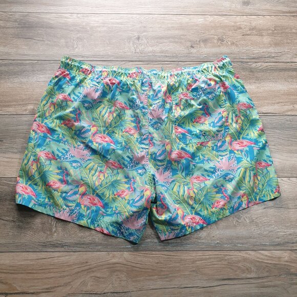 George Men Flamingo Print Swim Trunks 2XL 44 to 46 Waist Pool Vacation Cruise - Picture 5 of 5